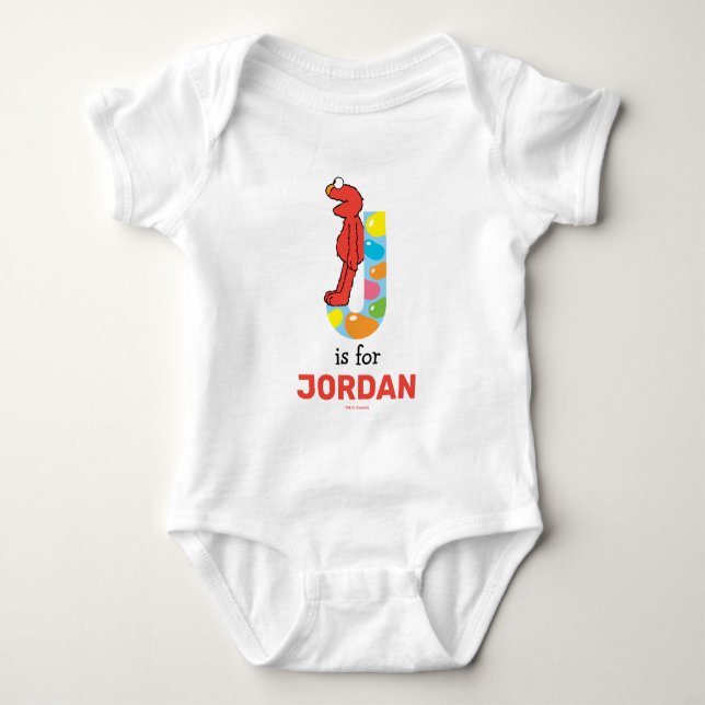 Elmo Alphabet | J Jelly Bean Baby Bodysuit (Front)