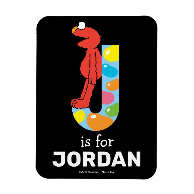Elmo Alphabet | J Jelly Bean Magnet (Vertical)