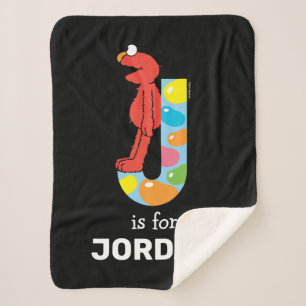 Elmo Alphabet J Jelly Bean Sherpa Blanket