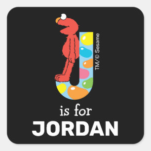 Elmo Alphabet J Jelly Bean Square Sticker