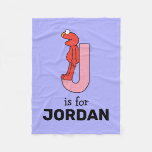Elmo Alphabet J Pink Fleece Blanket
