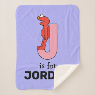 Elmo Alphabet J Pink Sherpa Blanket