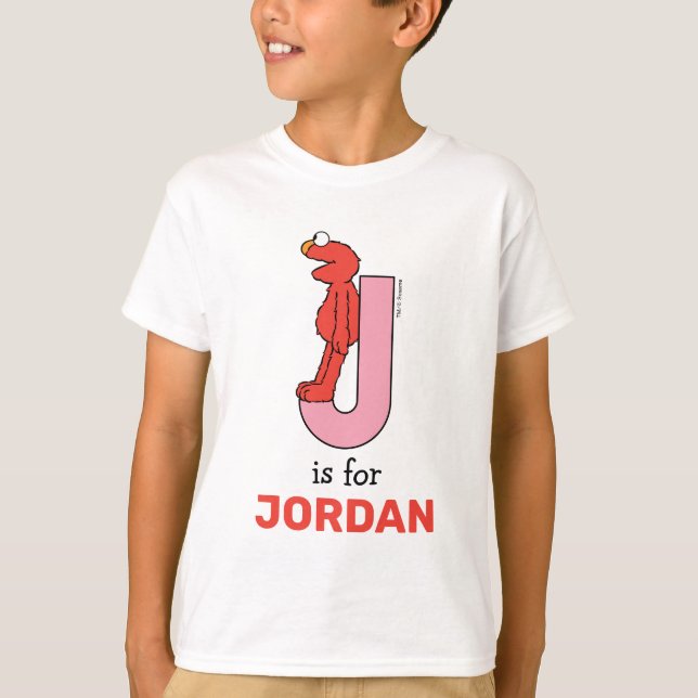 Elmo Alphabet | J Pink T-Shirt (Front)