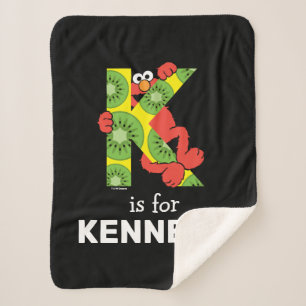 Elmo Alphabet K Kiwi Sherpa Blanket