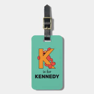 Elmo Alphabet   K Orange Luggage Tag
