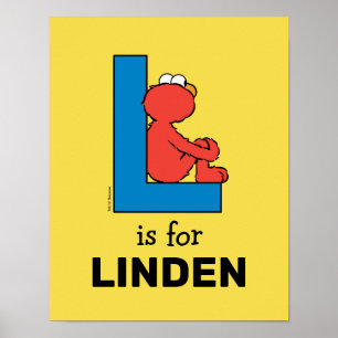 Elmo Alphabet L Blue Poster