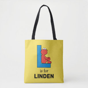Elmo Alphabet L Blue Tote Bag