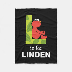 Elmo Alphabet   L Leaf Fleece Blanket