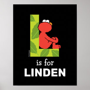 Elmo Alphabet L Leaf Poster