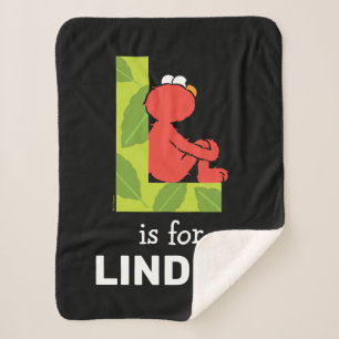 Elmo Alphabet   L Leaf Sherpa Blanket