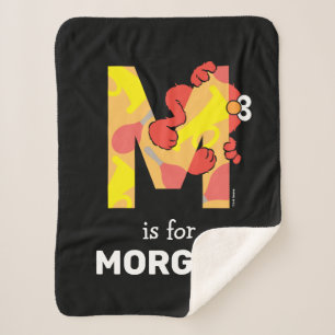 Elmo Alphabet M Music Sherpa Blanket