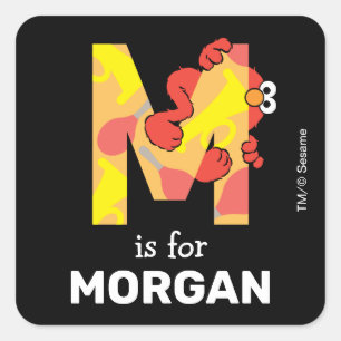 Elmo Alphabet   M Music Square Sticker