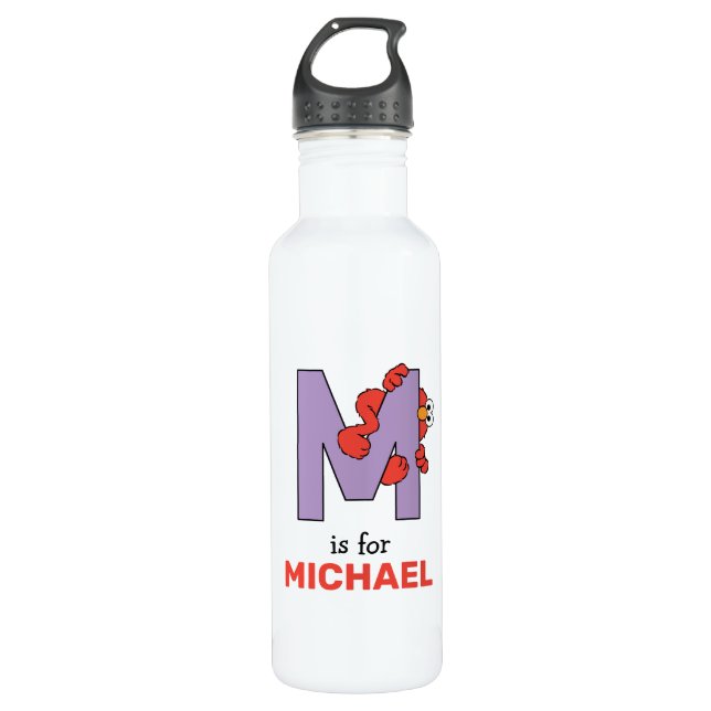 Elmo Alphabet | M Purple 710 Ml Water Bottle (Front)