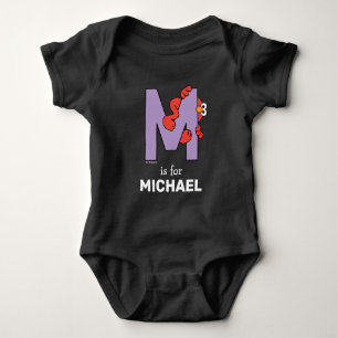 Elmo Alphabet M Purple Baby Bodysuit
