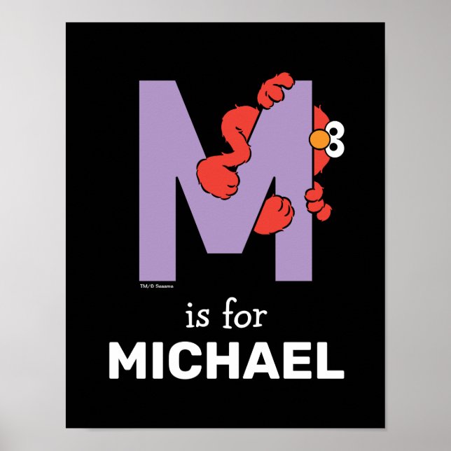 Elmo Alphabet | M Purple Poster (Front)