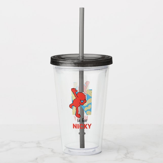 Elmo Alphabet | N Nuts Acrylic Tumbler (Front)