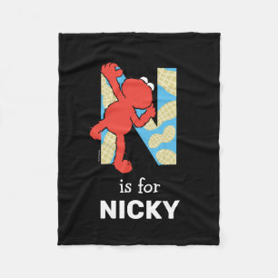 Elmo Alphabet   N Nuts Fleece Blanket