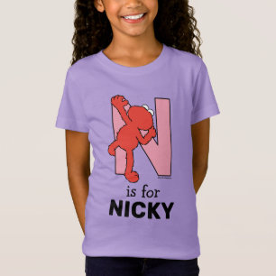 Elmo Alphabet N Pink T-Shirt