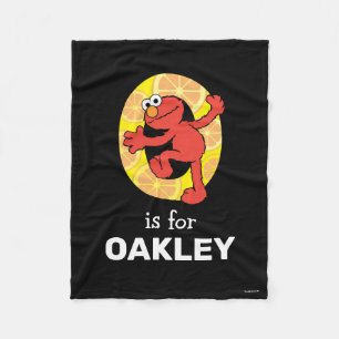 Elmo Alphabet   O Orange Fleece Blanket