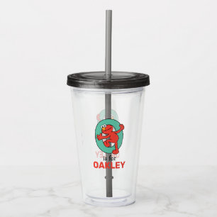Elmo Alphabet O Teal Acrylic Tumbler