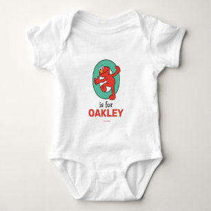 Elmo Alphabet   O Teal Baby Bodysuit
