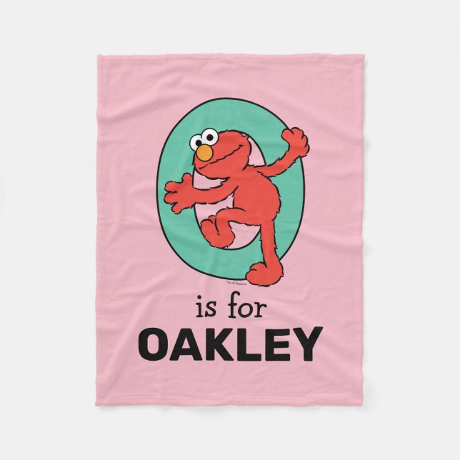 Elmo Alphabet | O Teal Fleece Blanket (Front)