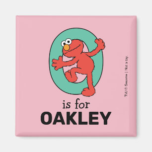 Elmo Alphabet O Teal Magnet
