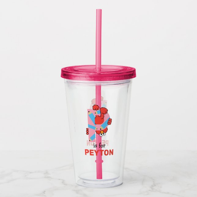 Elmo Alphabet | P Pencil Acrylic Tumbler (Front)