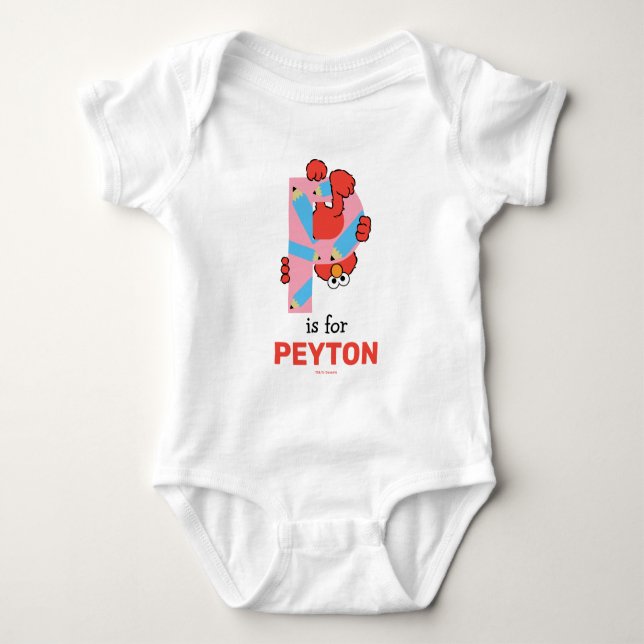Elmo Alphabet | P Pencil Baby Bodysuit (Front)