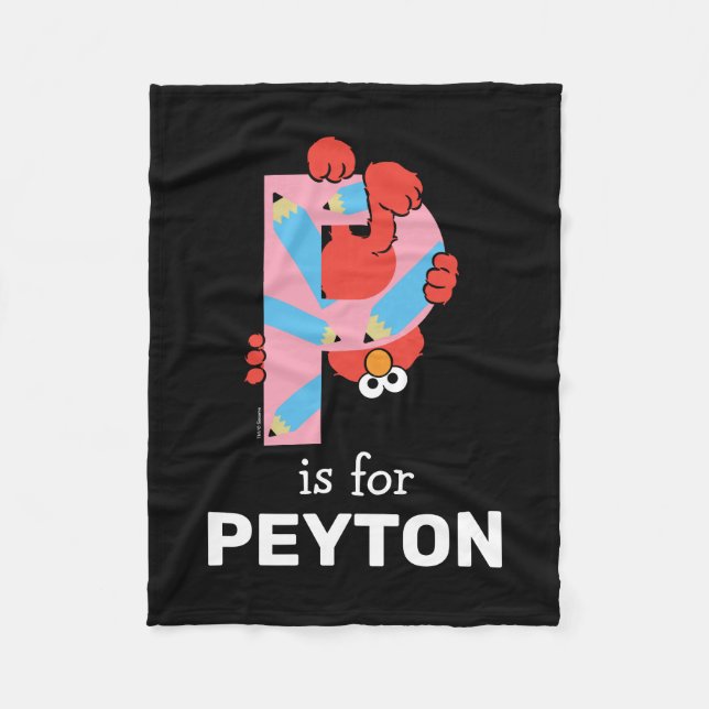 Elmo Alphabet | P Pencil Fleece Blanket (Front)