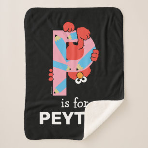 Elmo Alphabet   P Pencil Sherpa Blanket