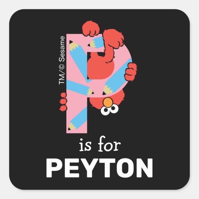 Elmo Alphabet | P Pencil Square Sticker (Front)
