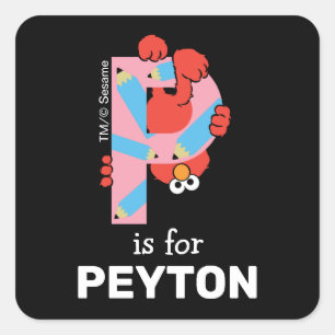 Elmo Alphabet P Pencil Square Sticker