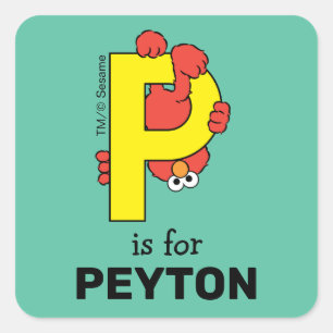 Elmo Alphabet P Yellow Square Sticker