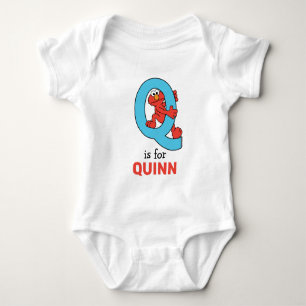 Elmo Alphabet   Q Blue Baby Bodysuit