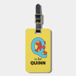 Elmo Alphabet   Q Blue Luggage Tag