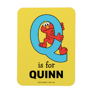 Elmo Alphabet Q Blue Magnet