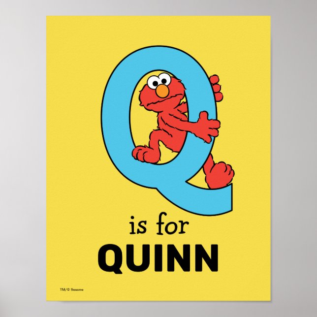 Elmo Alphabet | Q Blue Poster (Front)