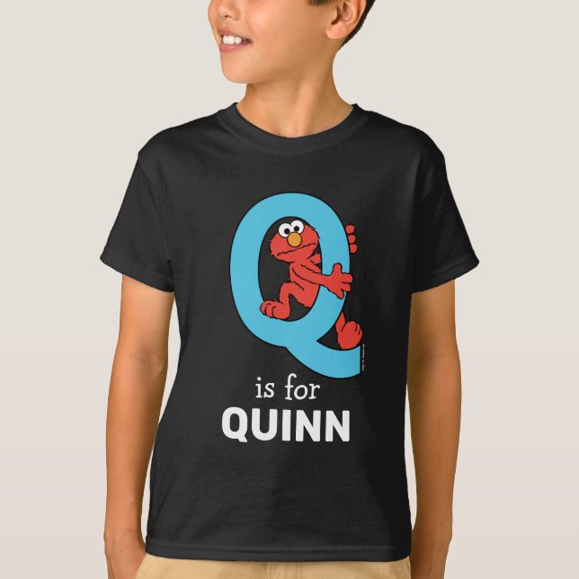 Elmo Alphabet | Q Blue T-Shirt (Front)