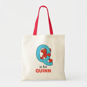 Elmo Alphabet Q Blue Tote Bag