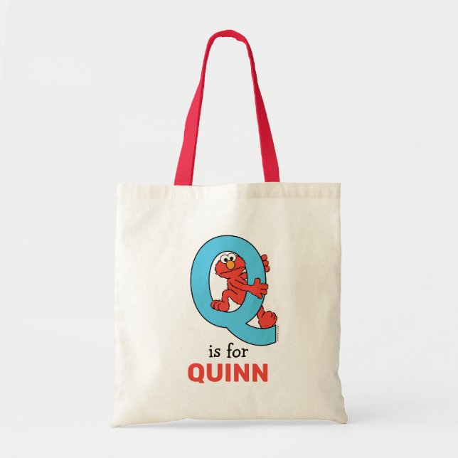 Elmo Alphabet | Q Blue Tote Bag (Front)