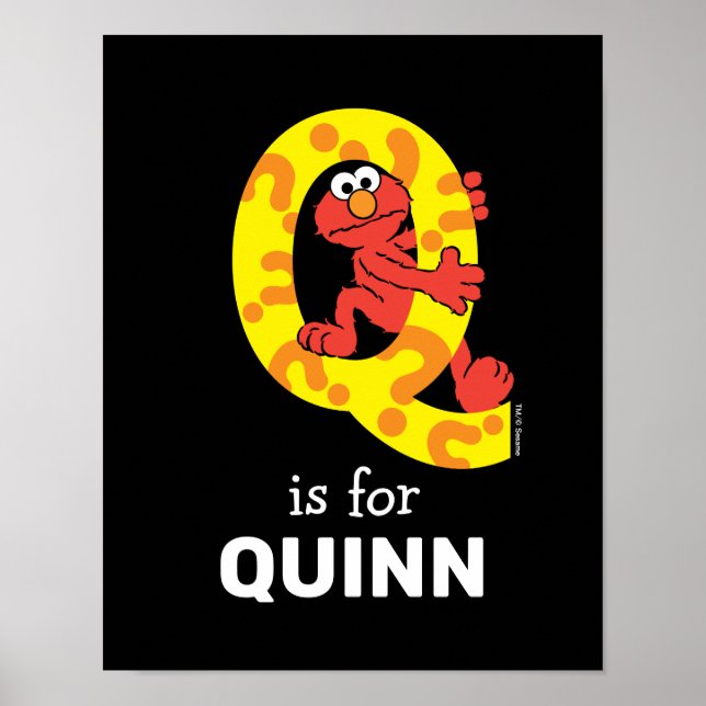 Elmo Alphabet | Q Question Mark Poster (Front)