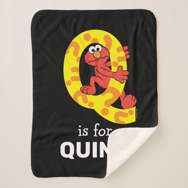 Elmo Alphabet | Q Question Mark Sherpa Blanket (Front)