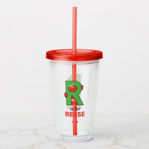 Elmo Alphabet R Green Acrylic Tumbler