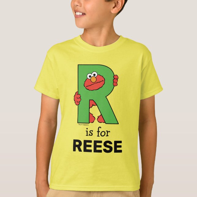 Elmo Alphabet | R Green T-Shirt (Front)