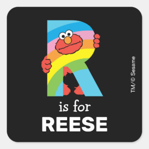 Elmo Alphabet R Rainbow Square Sticker