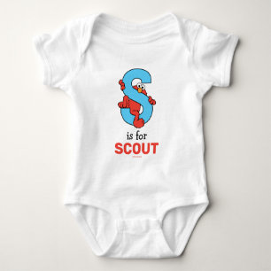 Elmo Alphabet   S Blue Baby Bodysuit