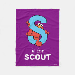 Elmo Alphabet   S Blue Fleece Blanket
