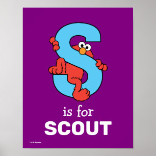 Elmo Alphabet S Blue Poster