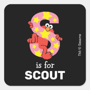 Elmo Alphabet S Star Square Sticker